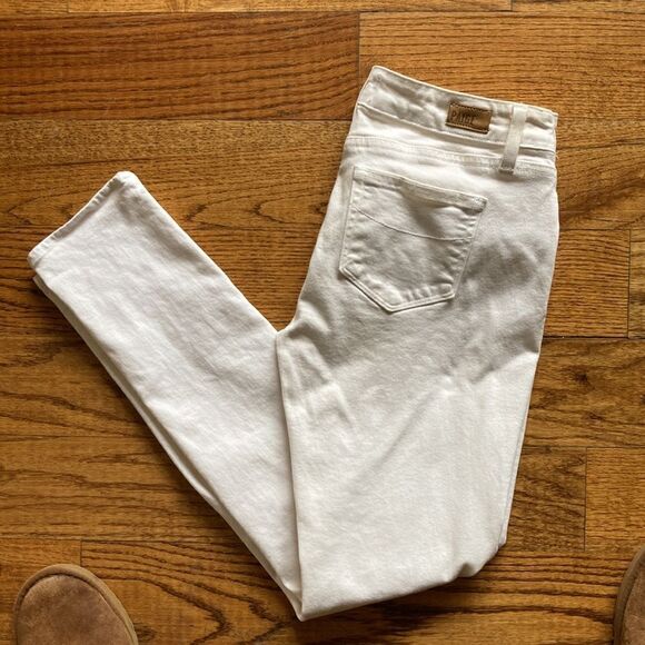 Paige Skyline Ankle Peg Stretch White Skinny Jeans Size 26 - Picture 12 of 16